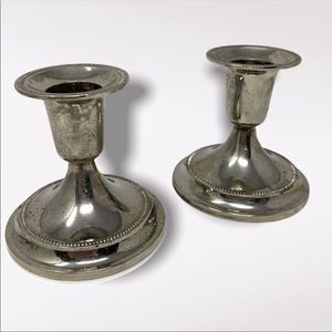 VINTAGE | 2 Silver Plated Candlestick Holders